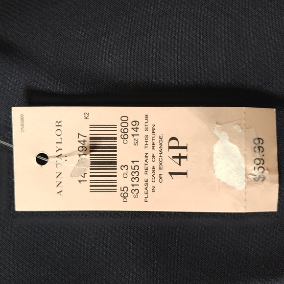 Ann Taylor Top Blouse Casual Peplum Sleeveless Round Neck Black 14 Petite - Picture 3 of 11